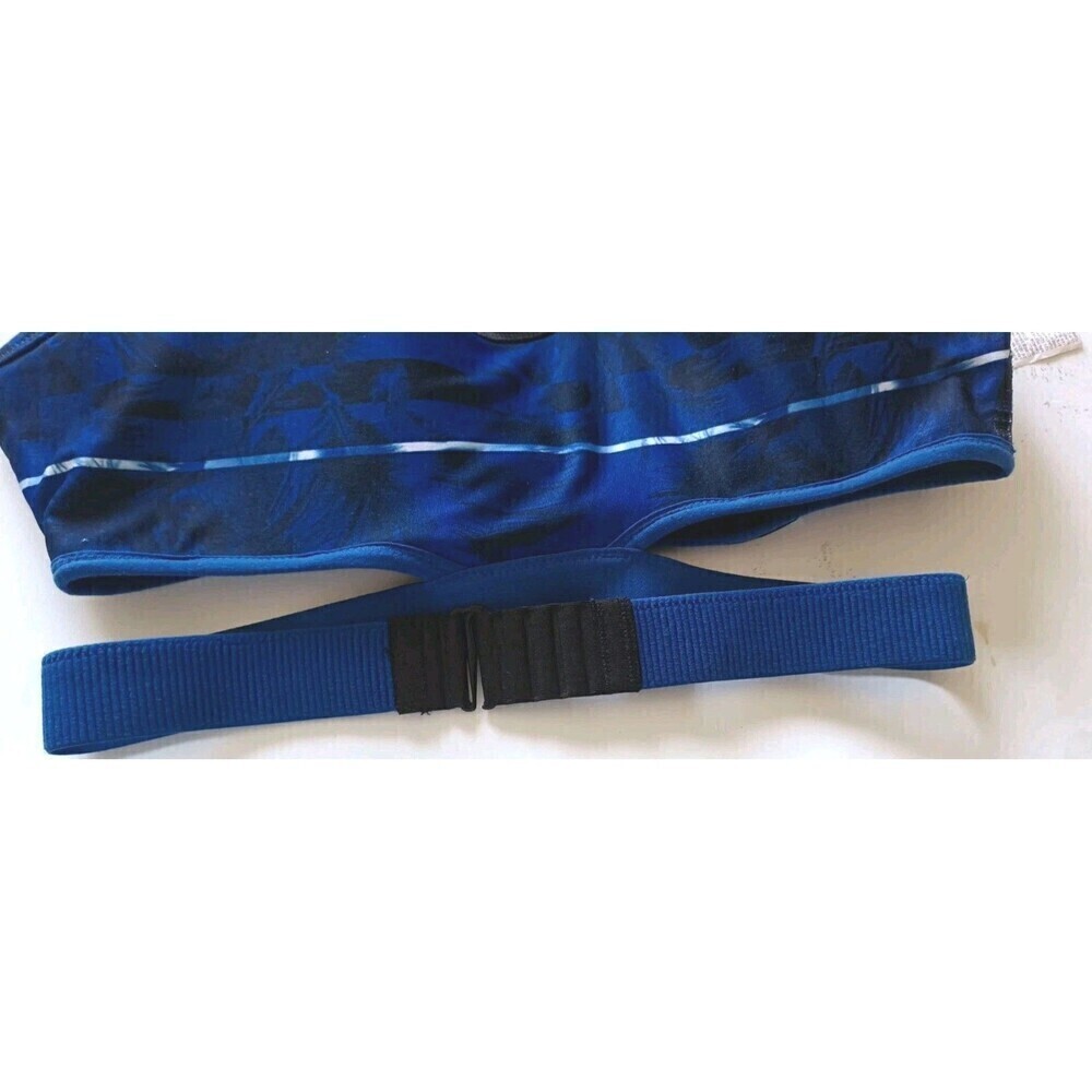 PUMA Sports Bra Size Medium Powershape Future Mid Impact Black Blue Strappy - Picture 12 of 13